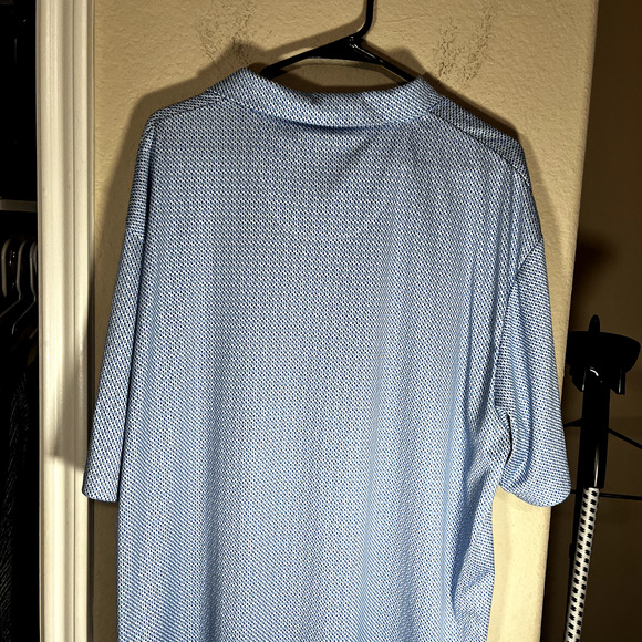 Grand Slam Shirt Mens 2XL Blue Polo Stripe Short Sleeve Golf Performance - Picture 6 of 7